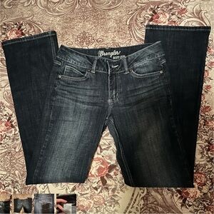 Wrangler Dark Dark Blue Boot Cut Jeans Timeless Comfort